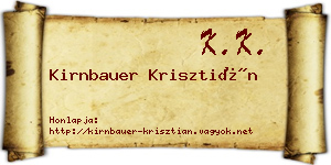 Kirnbauer Krisztián névjegykártya